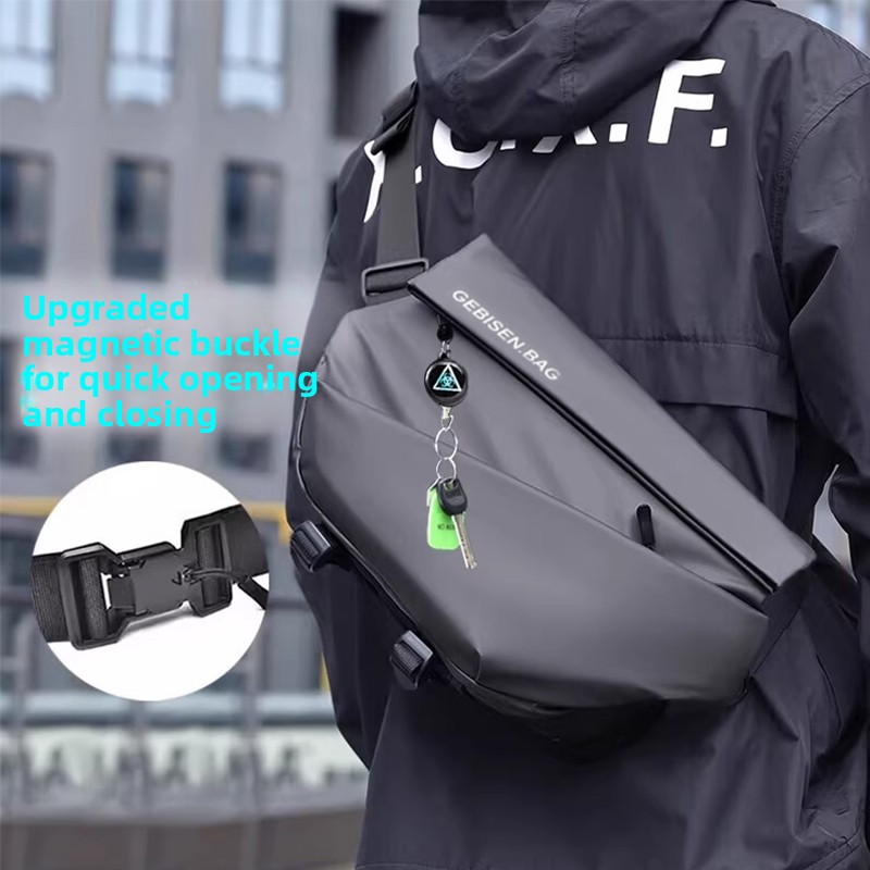 Cycling To Commute - حقيبة كروس للرجال بمشبك مغناطيسي، حقيبة
