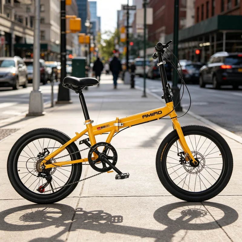 دراجة قابلة للطي بعجلات صفراء  - مراجعة Commuter Biking وسعره