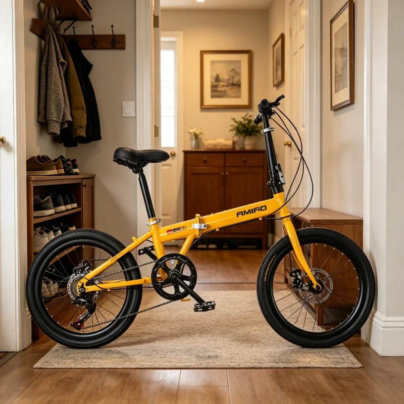 دراجة قابلة للطي بعجلات صفراء  - مراجعة Commuter Biking وسعره