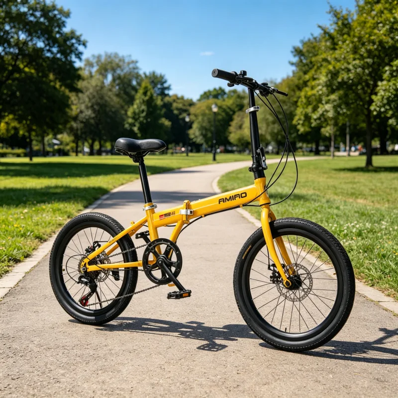 دراجة قابلة للطي بعجلات صفراء  - مراجعة Commuter Biking وسعره